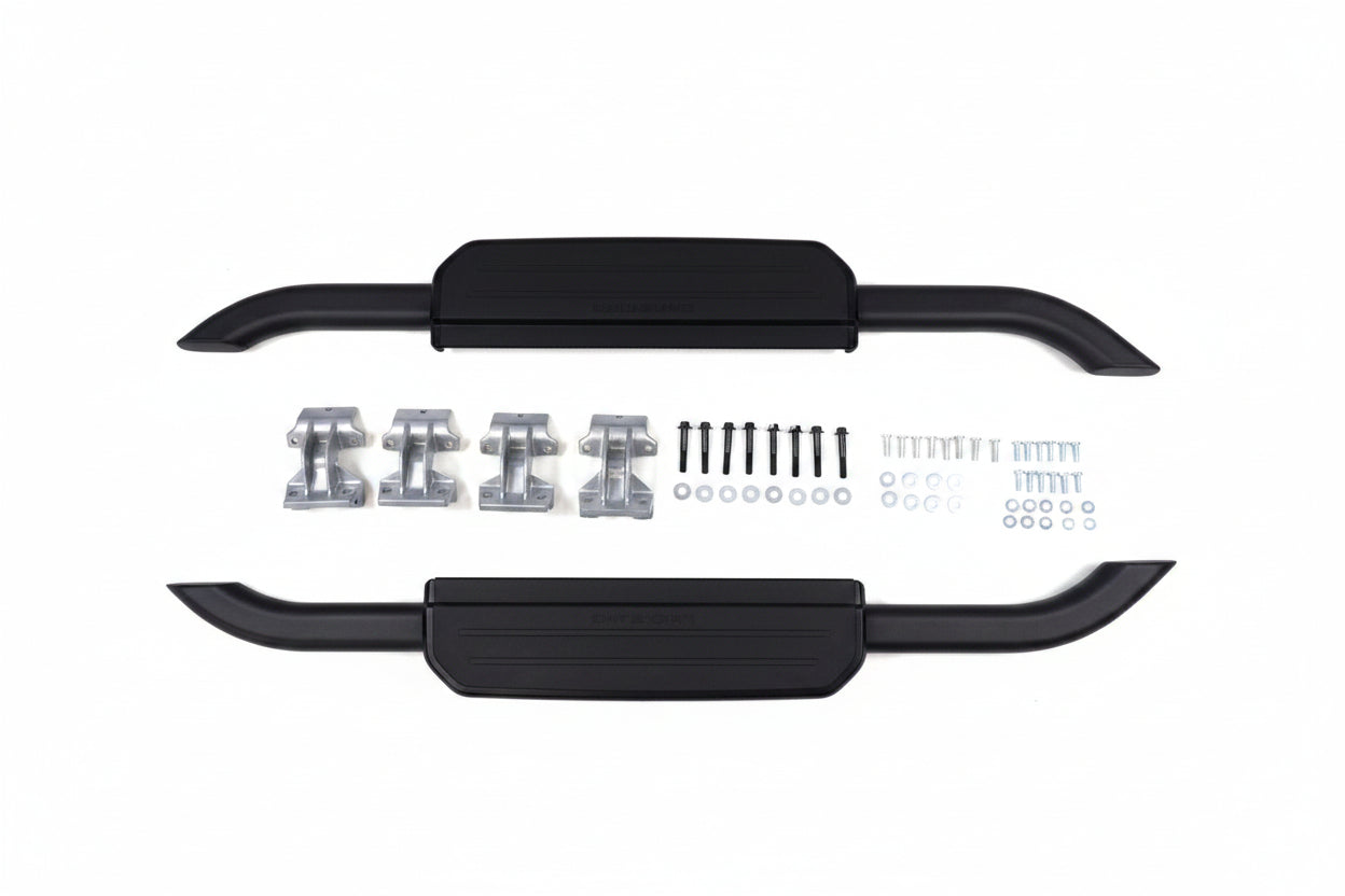 Alloy Side Steps – Fixed - Black - Suits Defender 90