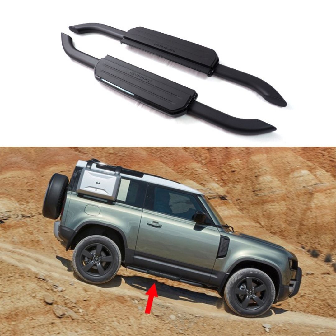 Defender 90 Side Steps (Black)
