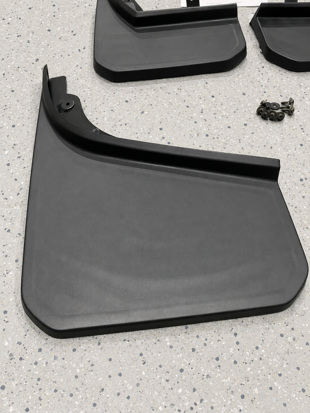 Mud Flaps - No Drill Wide Mud Flap Kit - Black (4pc) - Suits Defender 90 & 110 | Aftermarket