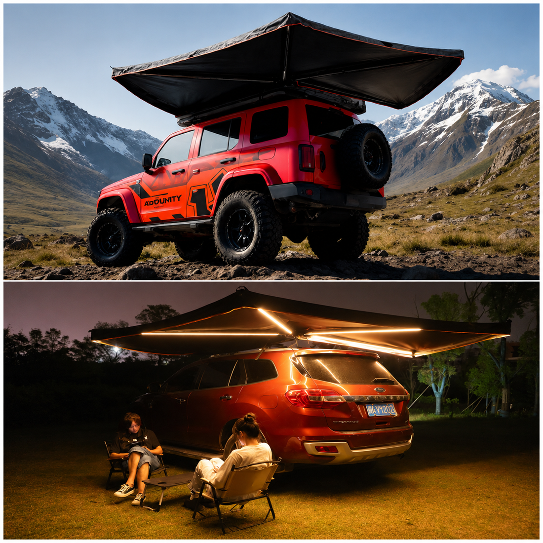 Unity 270° Quick-Open 4WD Awning with LED Lights – 2m