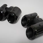 Exhaust Pipe Tips (Black) - Suits Petrol Defender | Aftermarket