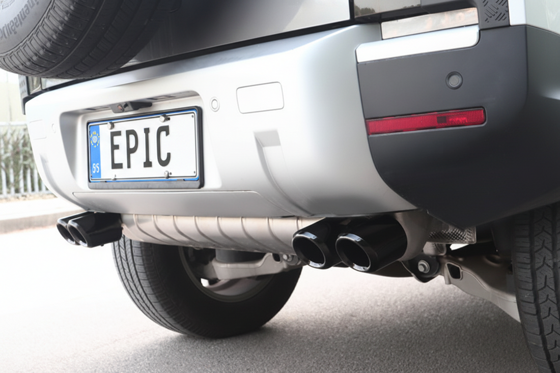 Exhaust Pipe Tips (Black) - Suits Petrol Defender | Aftermarket