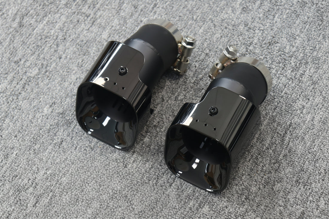 Exhaust Pipe Tips (Black) - Suits Diesel Defender | Aftermarket