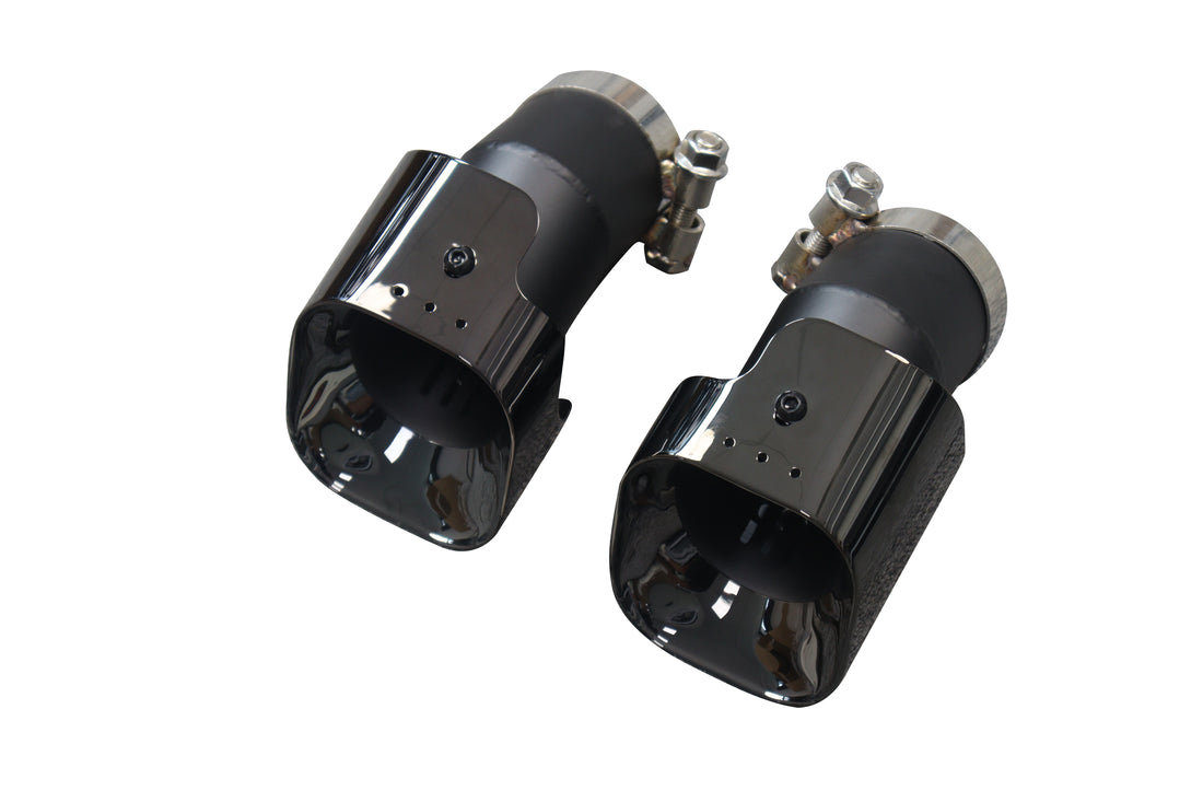 Exhaust Pipe Tips (Black) - Suits Diesel Defender | Aftermarket