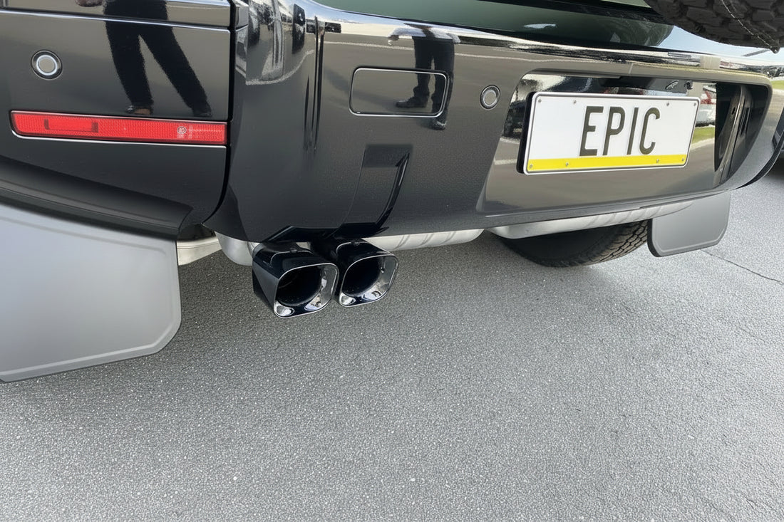 Exhaust Pipe Tips (Black) - Suits Diesel Defender | Aftermarket