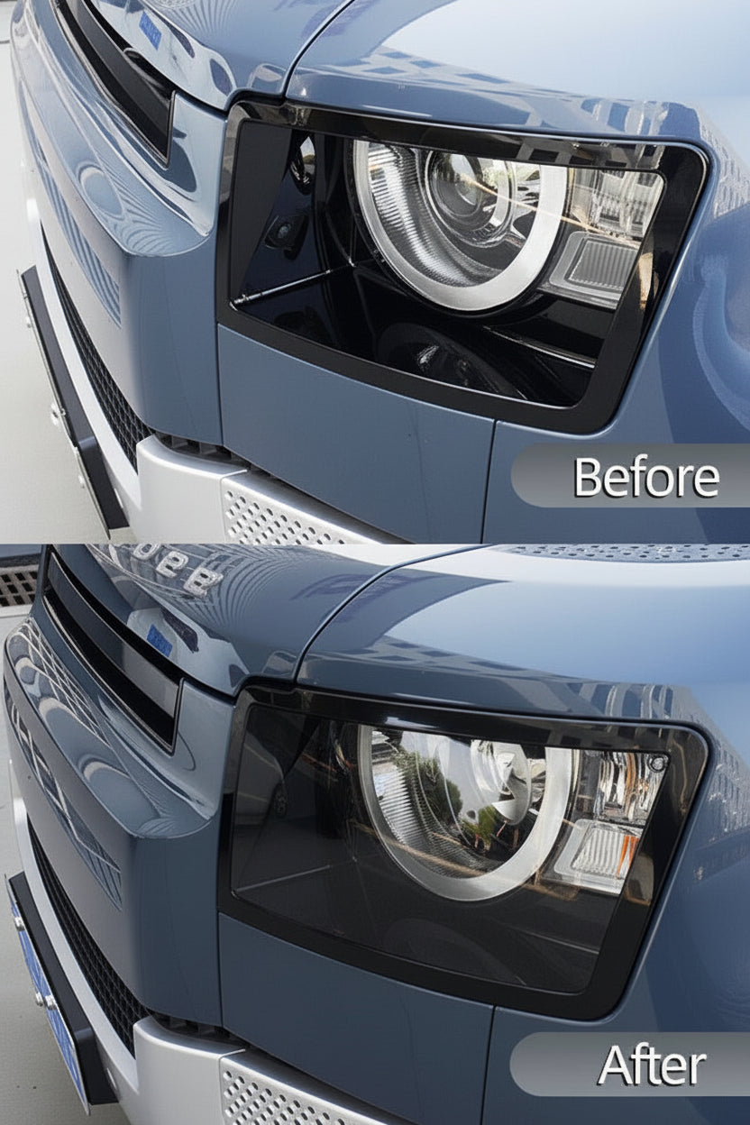 Clear Headlight Covers - Suits Defender 90/110/130 | Aftermarket