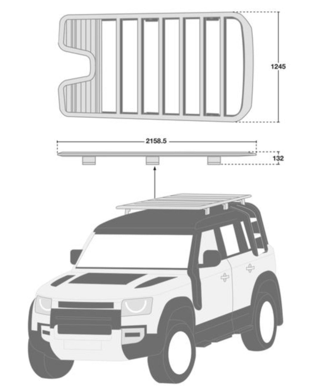 Expedition Roof Rack – Suits Defender 110 - All Black