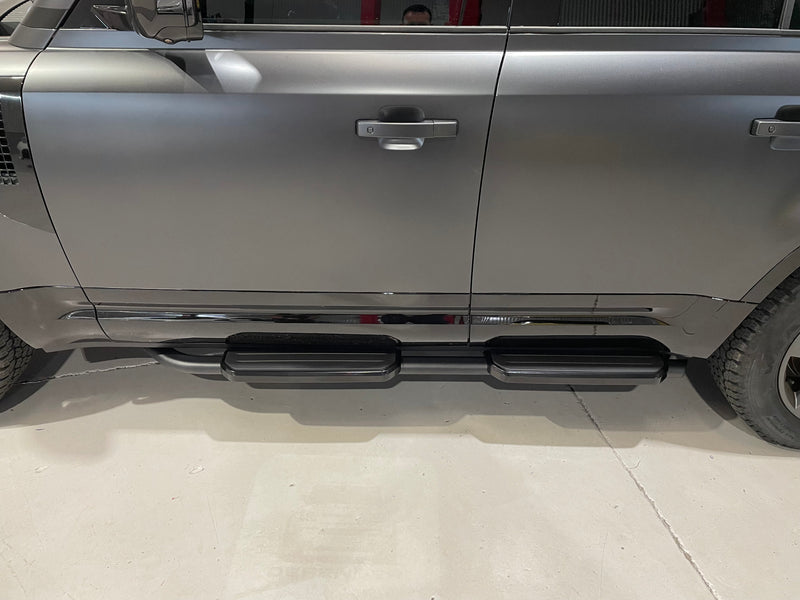 Black Side Steps – OEM Style Alloy Running Boards - Suits Defender 110/130