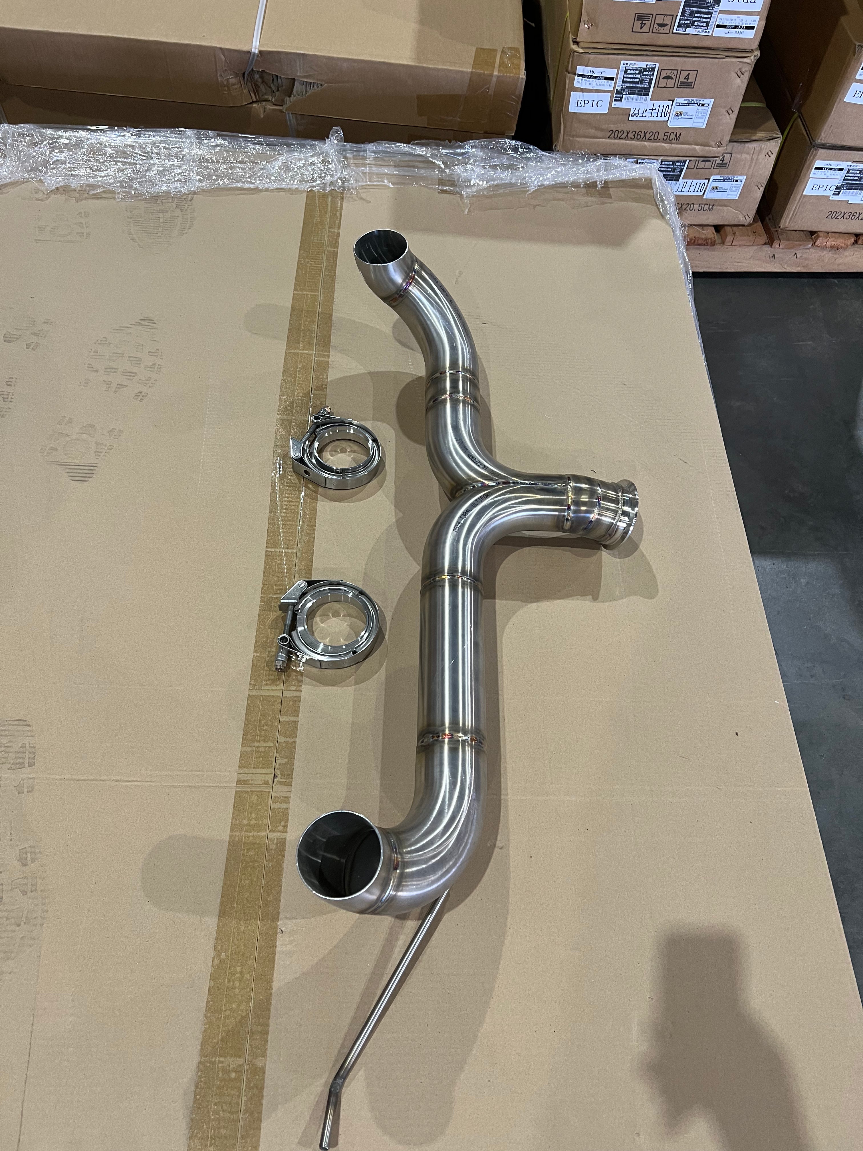 Twin 3 Inch Rear Exhaust System - P400 Defender 110 / 90 (2 variants - Polished 304 SS or Matte Black coated 304 SS)
