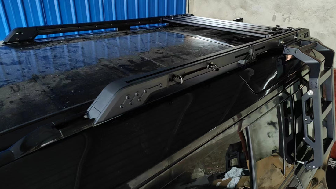 Low Profile Adjustable Roof Rack & Folding Ladder Combo – Suits Defender 110 L663 2020+
