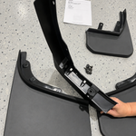 Mud Flaps - No Drill Wide Mud Flap Kit - Black (4pc) - Suits Defender 90 & 110 | Aftermarket