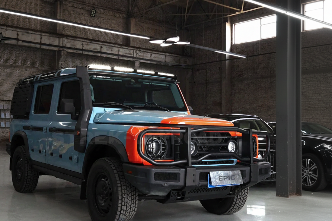 4 LED Roof Light Bar (Gloss Black) - Suits Grenadier / Quartermaster | Aftermarket