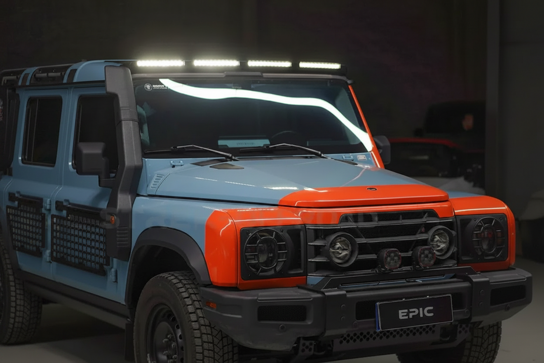 4 LED Roof Light Bar (Gloss Black) - Suits Grenadier / Quartermaster | Aftermarket